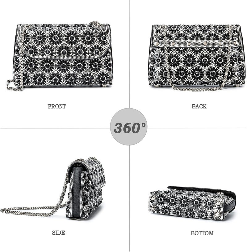 BBTT.ful Shoulder Bags Crossbody Bag Purses Handbags Crystals Rhinestone Evening Bag for Women Clutch Purse with Chain - Image 3